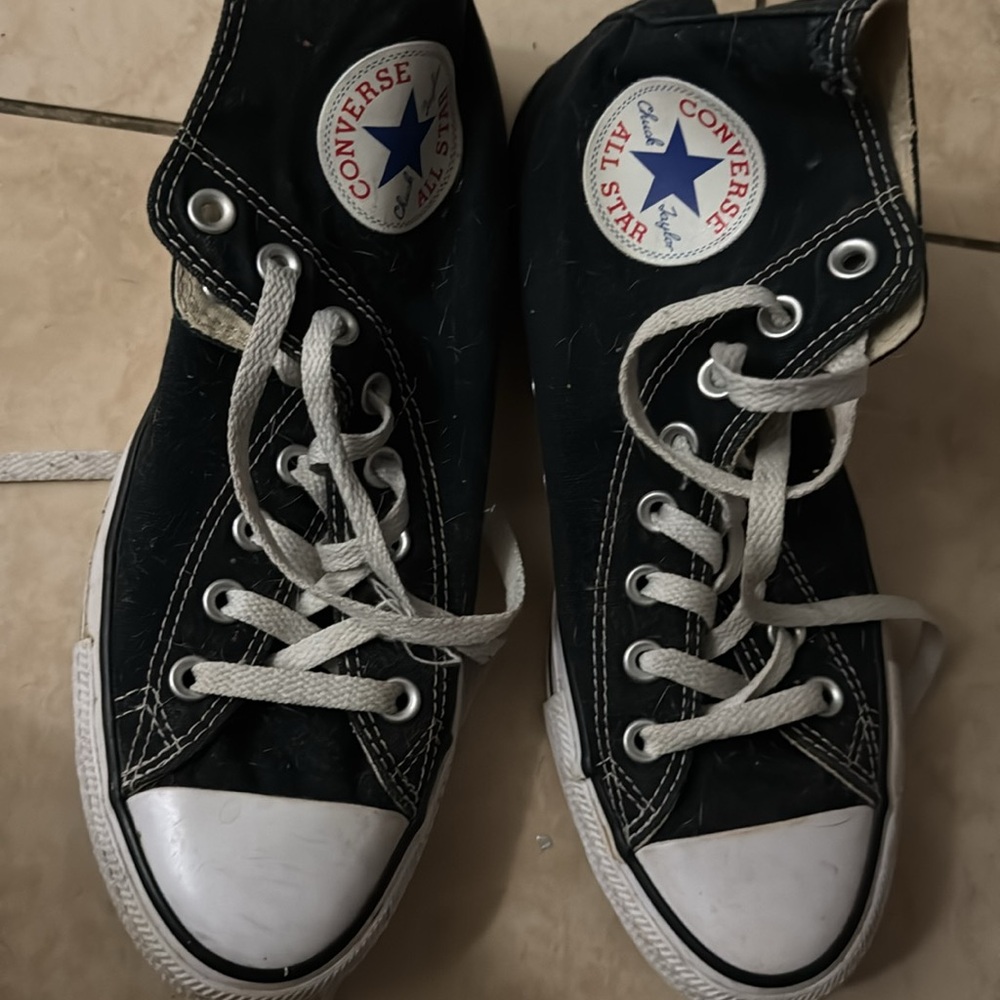 Converse Black High-Top Sneakers, EUR 39.5, Women’s 8.5-9